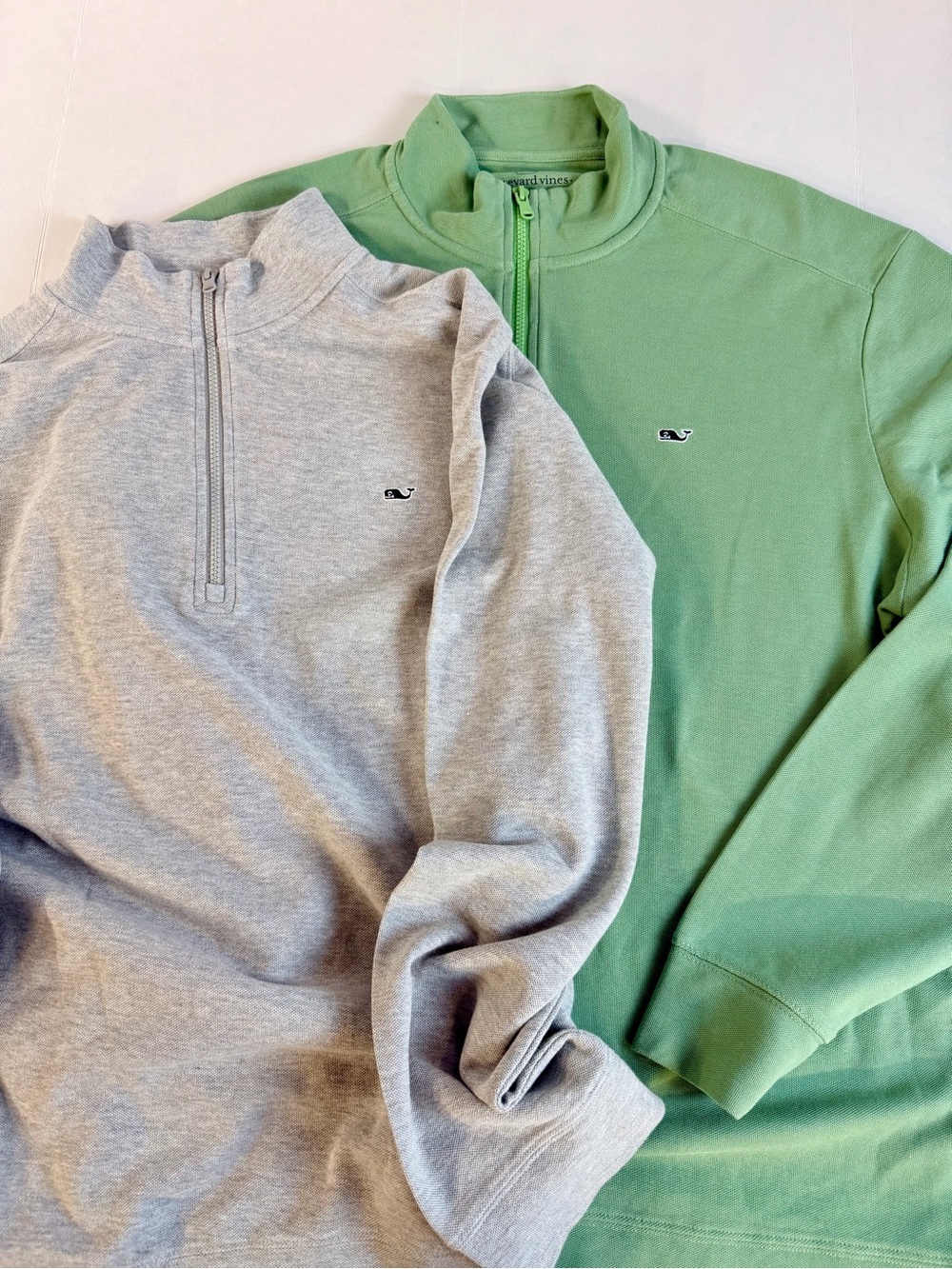 Vineyard Vines Men's Quarter-Zip Sweatshirt Bundle Green & Gray never worn